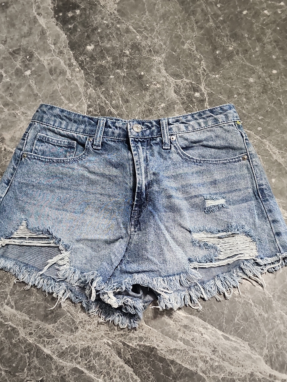 Forever 21 Light Blue Distressed Denim Shorts
